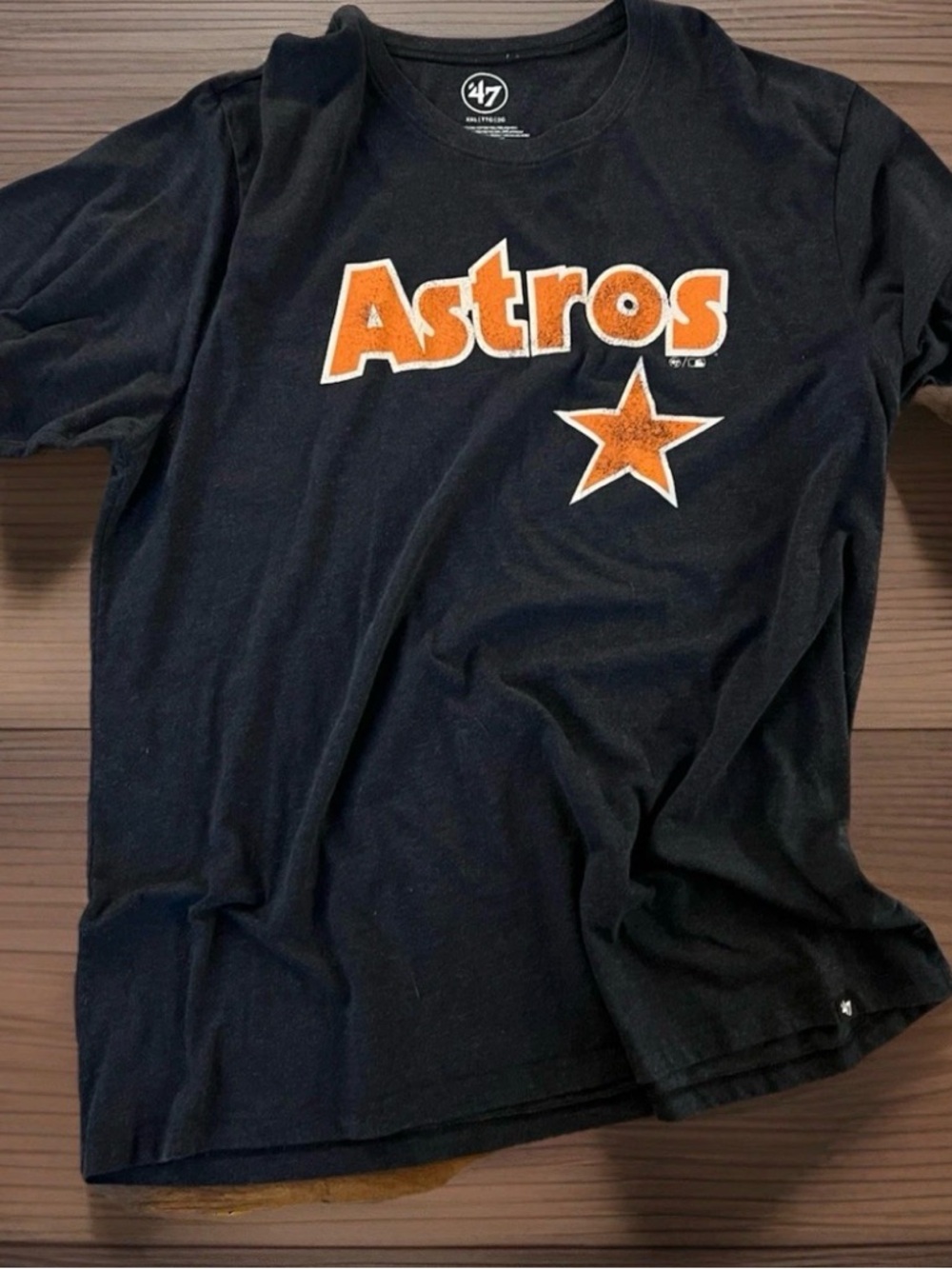 '47 Houston Astros Womens dark blue Tee with Orange Logo size 2XL #480
